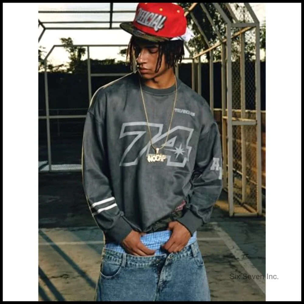 Oversized Vintage Graphic Crewneck Sweatshirt Loose Fit Streetwear Pullover Top